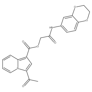 2-((2,3-Dihydrobenzo[b][1,4]dioxin-6-yl)amino)-2-oxoethyl 3-acetylindolizine-1-carboxylate Structure