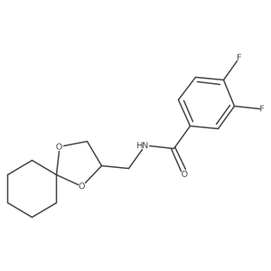 N-(1,4-dioxaspiro[4.5]decan-2-ylmethyl)-3,4-difluorobenzamide结构式
