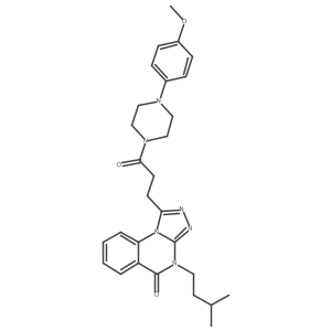 1-{3-[4-(4-methoxyphenyl)piperazin-1-yl]-3-oxopropyl}-4-(3-methylbutyl)-4H,5H-[1,2,4]triazolo[4,3-a]quinazolin-5-one结构式