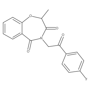 4-[2-(4-fluorophenyl)-2-oxoethyl]-2-methyl-1,4-benzoxazepine-3,5(2H,4H)-dione Structure