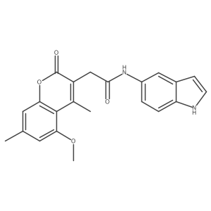 N-(1H-indol-5-yl)-2-(5-methoxy-4,7-dimethyl-2-oxo-2H-chromen-3-yl)acetamide Structure
