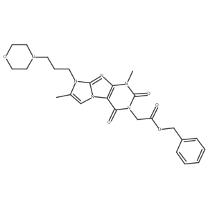 benzyl 2-(1,7-dimethyl-8-(3-morpholinopropyl)-2,4-dioxo-1H-imidazo[2,1-f]purin-3(2H,4H,8H)-yl)acetate结构式