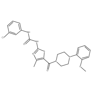 1-(3-Chlorophenyl)-3-(5-(4-(2-methoxyphenyl)piperazine-1-carbonyl)-4-methylthiazol-2-yl)urea结构式