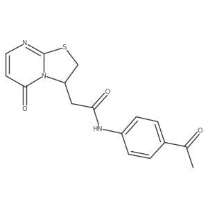 N-(4-acetylphenyl)-2-{5-oxo-2H,3H,5H-[1,3]thiazolo[3,2-a]pyrimidin-3-yl}acetamide结构式