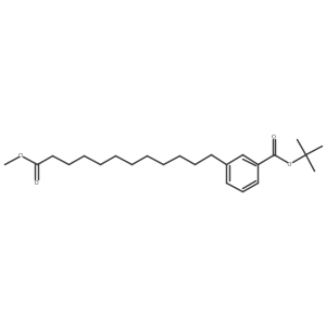 3-[(1,1-Dimethylethoxy)carbonyl]benzenedodecanoic acid methyl ester结构式