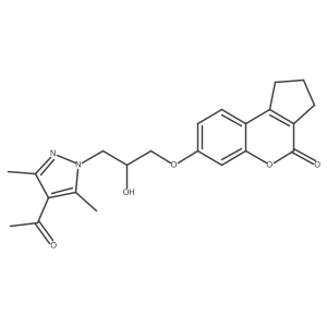 7-(3-(4-acetyl-3,5-dimethyl-1H-pyrazol-1-yl)-2-hydroxypropoxy)-2,3-dihydrocyclopenta[c]chromen-4(1H)-one Structure