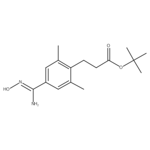 3-[4-(N-Hydroxycarbamimidoyl)-2,6-dimethyl-phenyl]-propionic acid tert-butyl ester Structure