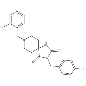 8-(2-Fluorobenzyl)-3-(4-fluorobenzyl)-1,3,8-triazaspiro[4.5]decane-2,4-dione结构式