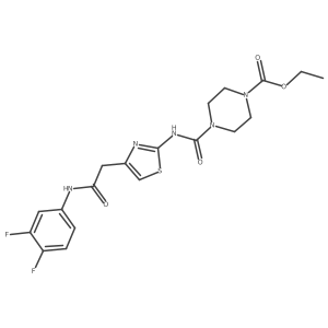 Ethyl 4-((4-(2-((3,4-difluorophenyl)amino)-2-oxoethyl)thiazol-2-yl)carbamoyl)piperazine-1-carboxylate Structure
