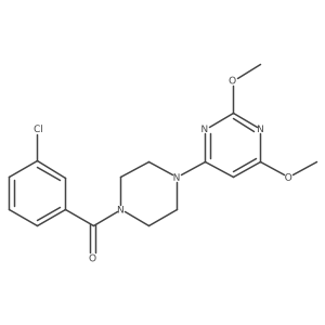 (3-Chlorophenyl)(4-(2,6-dimethoxypyrimidin-4-yl)piperazin-1-yl)methanone结构式