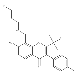 3-(4-fluorophenyl)-7-hydroxy-8-(((3-hydroxypropyl)amino)methyl)-2-(trifluoromethyl)-4H-chromen-4-one Structure