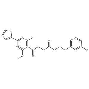 CSc1nc(-c2ccco2)nc(C)c1C(=O)OCC(=O)NCCc1cccc(Cl)c1结构式