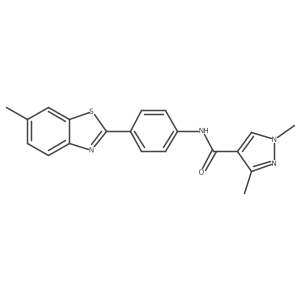 1,3-dimethyl-N-(4-(6-methylbenzo[d]thiazol-2-yl)phenyl)-1H-pyrazole-4-carboxamide Structure