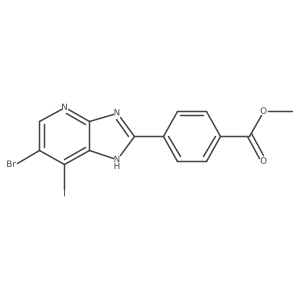 Methyl 4-(6-bromo-7-iodo-3H-imidazo[4,5-b]pyridin-2-yl)benzoate结构式