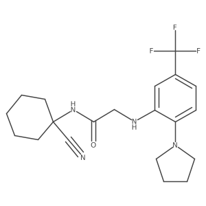 N-(1-cyanocyclohexyl)-2-{[2-(pyrrolidin-1-yl)-5-(trifluoromethyl)phenyl]amino}acetamide结构式