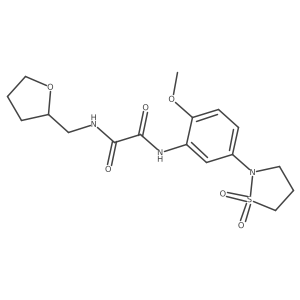 N1-(5-(1,1-dioxidoisothiazolidin-2-yl)-2-methoxyphenyl)-N2-((tetrahydrofuran-2-yl)methyl)oxalamide Structure