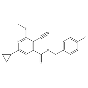 (4-Fluorophenyl)methyl 3-cyano-6-cyclopropyl-2-(methylsulfanyl)pyridine-4-carboxylate结构式