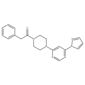 1-(4-(6-(1H-pyrazol-1-yl)pyrimidin-4-yl)piperazin-1-yl)-2-phenylethanone Structure