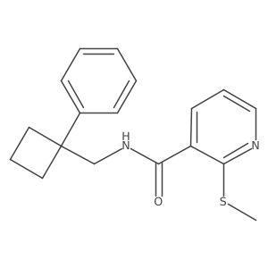 2-(methylsulfanyl)-N-[(1-phenylcyclobutyl)methyl]pyridine-3-carboxamide结构式
