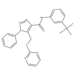 1-phenyl-5-((pyrimidin-2-ylthio)methyl)-N-(3-(trifluoromethyl)phenyl)-1H-1,2,3-triazole-4-carboxamide Structure