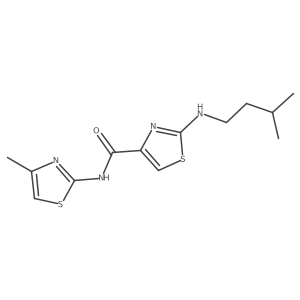 2-[(3-methylbutyl)amino]-N-[(2E)-4-methyl-1,3-thiazol-2(3H)-ylidene]-1,3-thiazole-4-carboxamide结构式