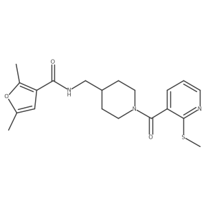 2,5-dimethyl-N-((1-(2-(methylthio)nicotinoyl)piperidin-4-yl)methyl)furan-3-carboxamide Structure