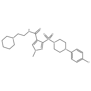 3-{[4-(4-chlorophenyl)piperazin-1-yl]sulfonyl}-1-methyl-N-[2-(piperidin-1-yl)ethyl]-1H-pyrazole-4-carboxamide Structure