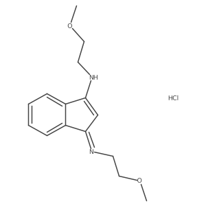 N-(2-Methoxyethyl)-3-(2-methoxyethylimino)inden-1-amine;hydrochloride Structure
