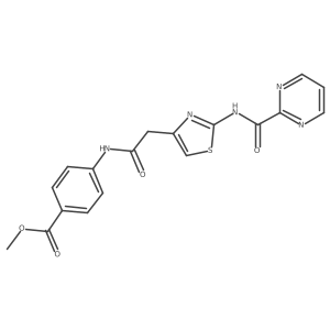 Methyl 4-(2-(2-(pyrimidine-2-carboxamido)thiazol-4-yl)acetamido)benzoate Structure