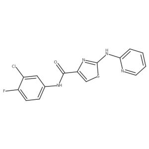 N-(3-chloro-4-fluorophenyl)-2-(pyridin-2-ylamino)thiazole-4-carboxamide Structure