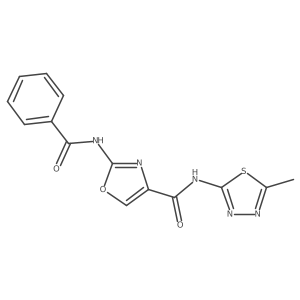 2-benzamido-N-(5-methyl-1,3,4-thiadiazol-2-yl)oxazole-4-carboxamide结构式
