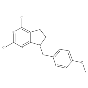 2,4-dichloro-7-(4-methoxybenzyl)-6,7-dihydro-5H-pyrrolo[2,3-d]pyrimidine结构式