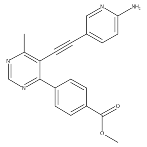 4-[5-(6-Amino-pyridin-3-ylethynyl)-6-methyl-pyrimidin-4-yl]-benzoic acid methyl ester Structure