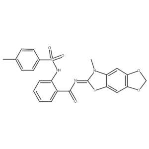 (E)-N-(7-methyl-[1,3]dioxolo[4',5':4,5]benzo[1,2-d]thiazol-6(7H)-ylidene)-2-(4-methylphenylsulfonamido)benzamide结构式