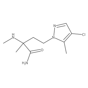 4-(4-chloro-5-methyl-1H-pyrazol-1-yl)-2-methyl-2-(methylamino)butanamide Structure