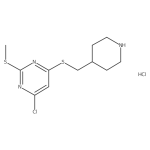 4-Chloro-2-(methylthio)-6-((piperidin-4-ylmethyl)thio)pyrimidine hydrochloride结构式