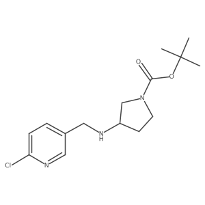 (S)-tert-butyl 3-(((6-chloropyridin-3-yl)methyl)amino)pyrrolidine-1-carboxylate结构式