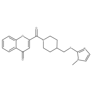 2-(4-(((1-methyl-1H-imidazol-2-yl)thio)methyl)piperidine-1-carbonyl)-4H-chromen-4-one Structure