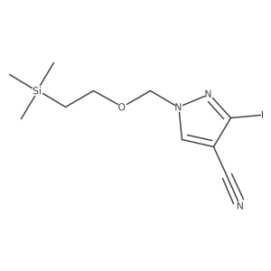 3-Iodo-1-((2-(trimethylsilyl)ethoxy)methyl)-1H-pyrazole-4-carbonitrile结构式