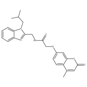 2-[(4-methyl-2-oxo-2H-chromen-7-yl)oxy]-N-{[1-(2-methylpropyl)-1H-benzimidazol-2-yl]methyl}acetamide结构式
