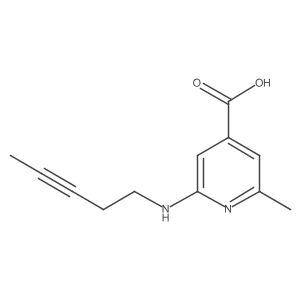 2-Methyl-6-[(pent-3-yn-1-yl)amino]pyridine-4-carboxylic acid结构式