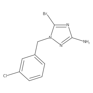 5-bromo-1-[(3-chlorophenyl)methyl]-1H-1,2,4-triazol-3-amine结构式