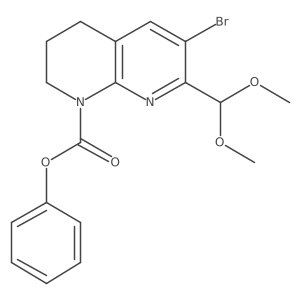 phenyl 6-bromo-7-(dimethoxymethyl)-3,4-dihydro-1,8-naphthyridine-1(2H)-carboxylate结构式