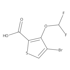4-Bromo-3-(difluoromethoxy)thiophene-2-carboxylic acid Structure