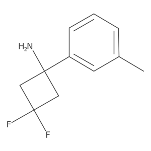3,3-Difluoro-1-(3-methylphenyl)cyclobutan-1-amine结构式