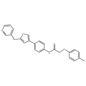 2-(4-fluorophenoxy)-N-(4-(2-(pyridin-3-ylamino)thiazol-4-yl)phenyl)acetamide结构式