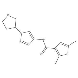 2,5-dimethyl-N-(1-(tetrahydrofuran-3-yl)-1H-pyrazol-4-yl)furan-3-carboxamide结构式