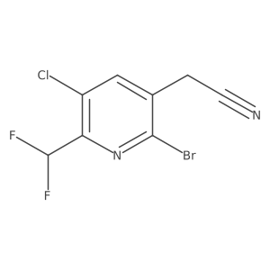 2-(2-Bromo-5-chloro-6-(difluoromethyl)pyridin-3-yl)acetonitrile结构式