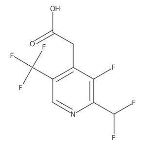 2-(Difluoromethyl)-3-fluoro-5-(trifluoromethyl)pyridine-4-acetic acid Structure