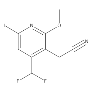 2-(4-(Difluoromethyl)-6-iodo-2-methoxypyridin-3-yl)acetonitrile结构式